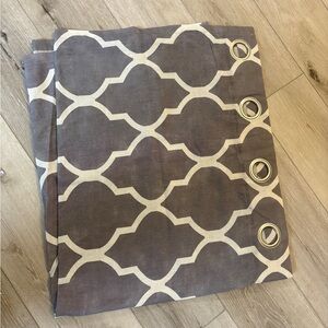 Geometric Patterned Curtain in Gray and Cream